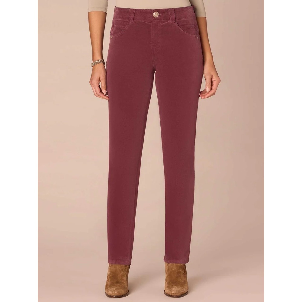 Democracy Ab'solution Corduroy Pants Size 8 Dusty Rose Burgundy Straight Leg